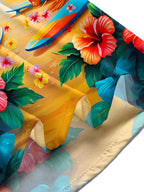 Hawaiian Coconut Tree Tiki Men's Pocket Short Sleeve Shirts