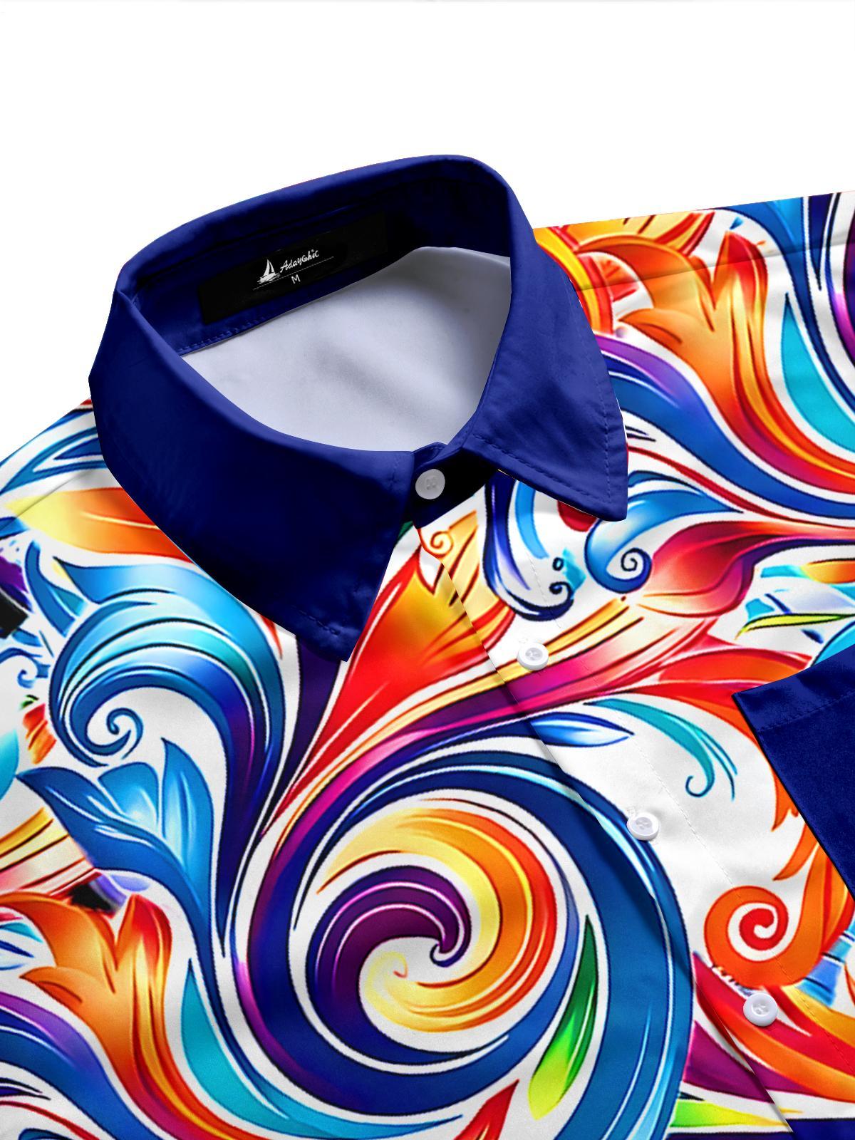Abstract Men's Pocket Short Sleeve Shirts