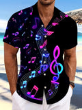 Musical Note Men's Pocket Short Sleeve Shirts