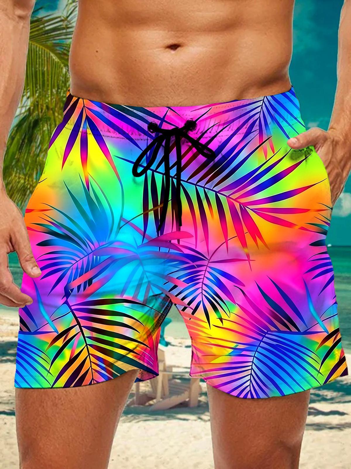 Hawaiian Leaf Men's Print Pocket Shorts