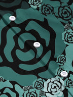 Dark Green Roses Men's Pocket Short Sleeve Shirts