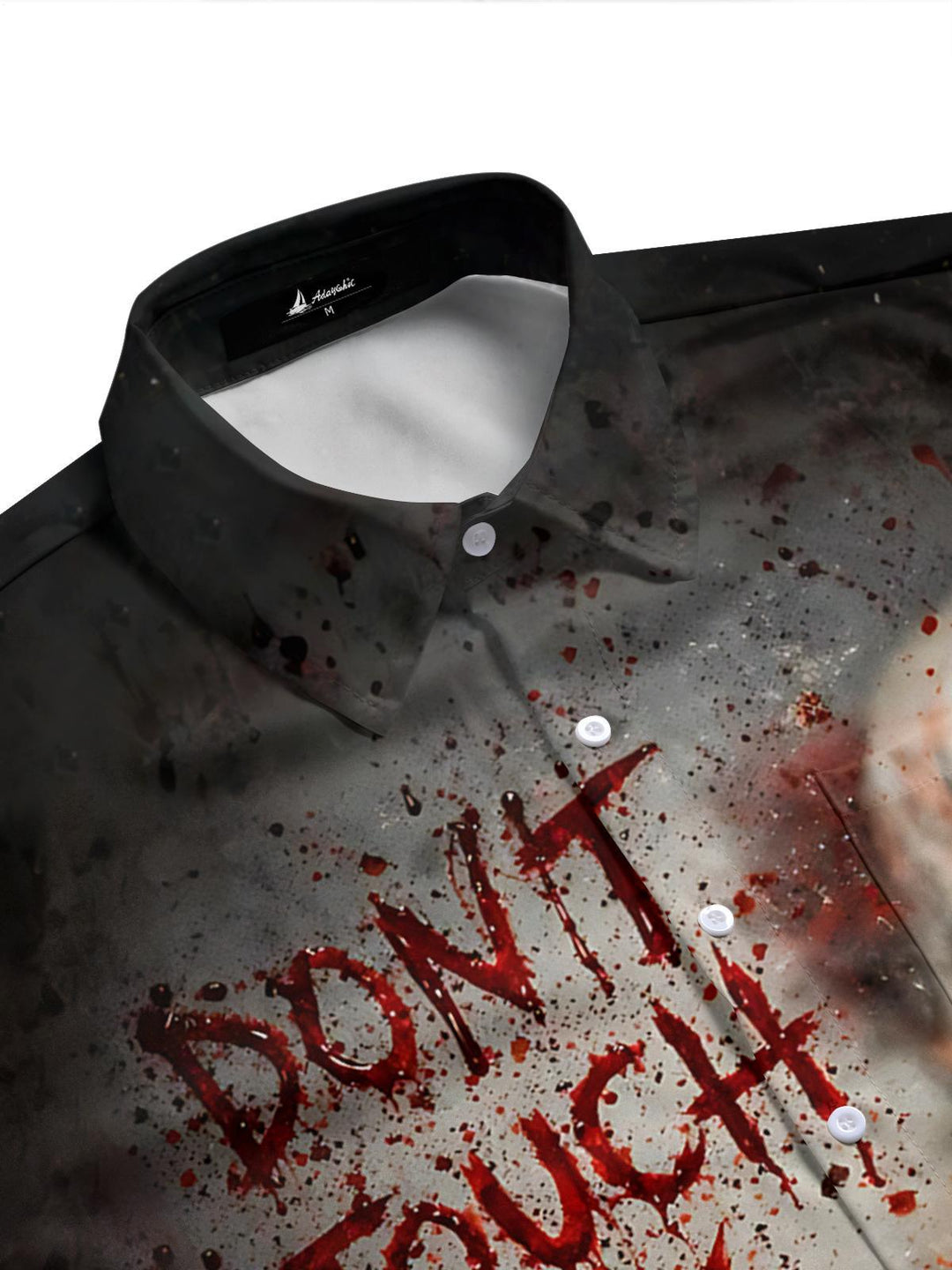 Scary Clown Print Men's Pocket Short Sleeve Shirts