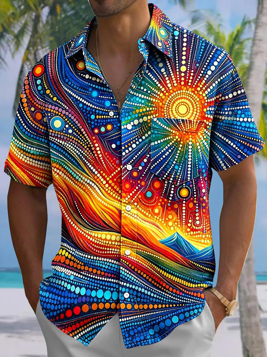 Art Sun Men's Pocket Short Sleeve Shirts