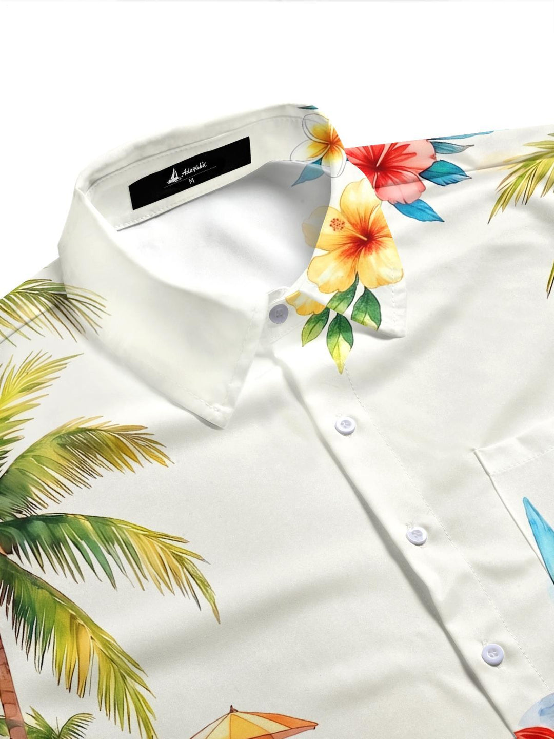 Beach BBQ Steak Hawaiian Men's Pocket Short Sleeve Shirts
