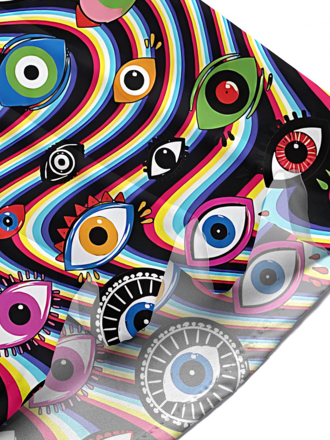 Abstract Eye Print Men's Pocket Short Sleeve Shirts
