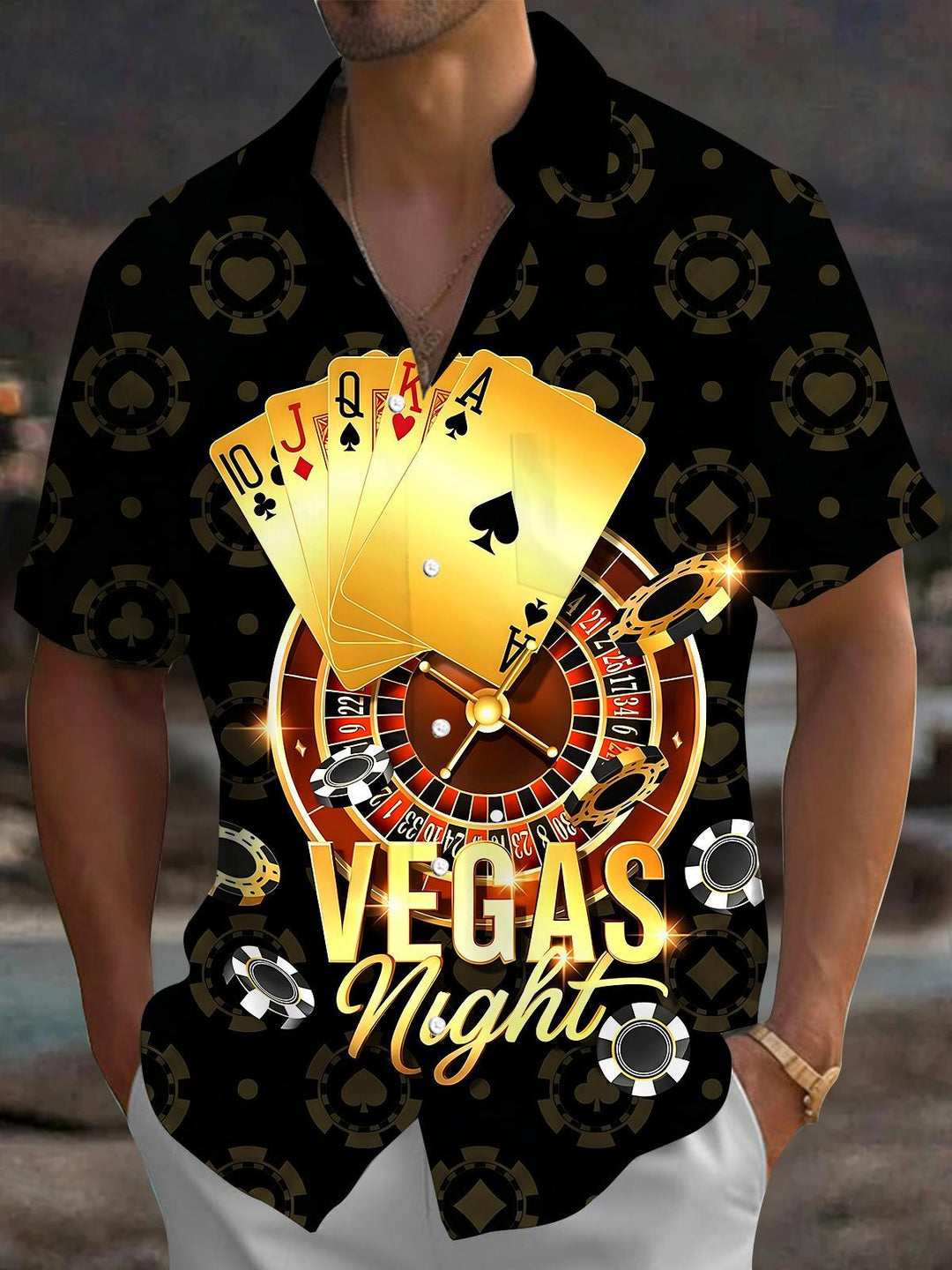 Poker Men's Pocket Short Sleeve Shirts