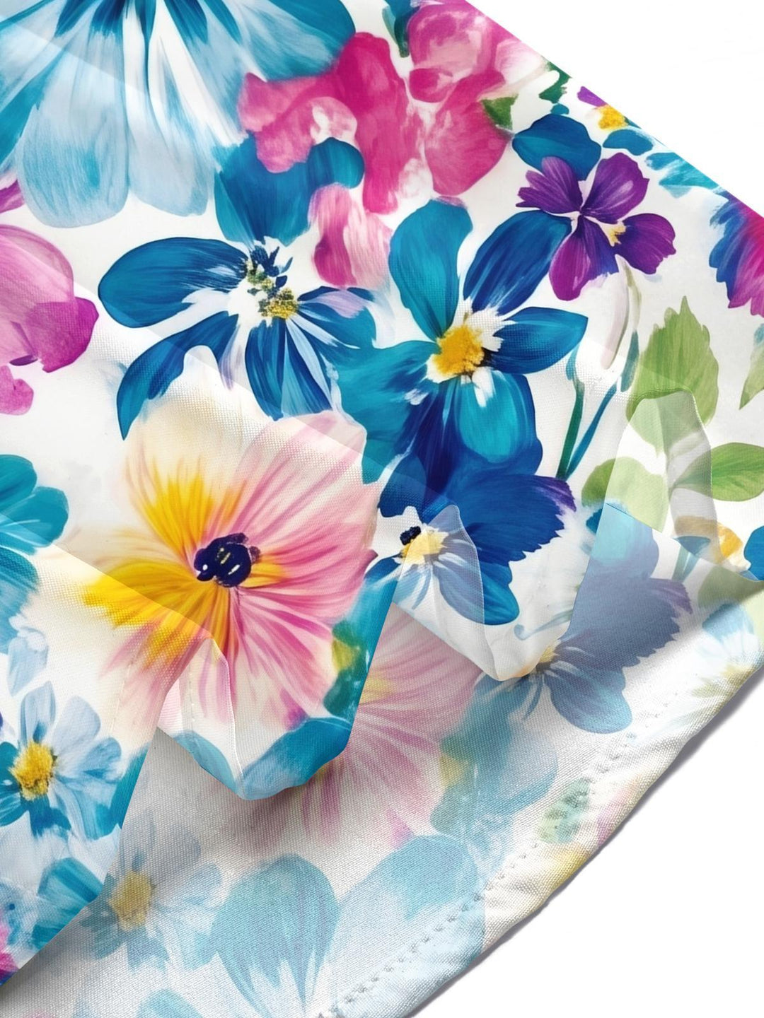 Hawaiian Colorful Tropical Floral Men's Pocket Short Sleeve Shirts