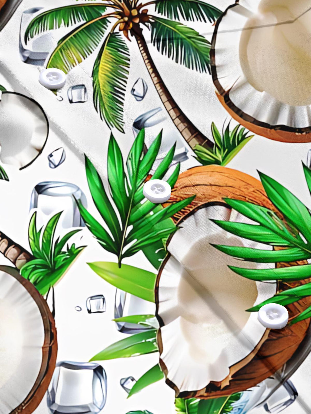 Hawaiian Coconut Palm Tree Print Men's Pocket Short Sleeve Shirts