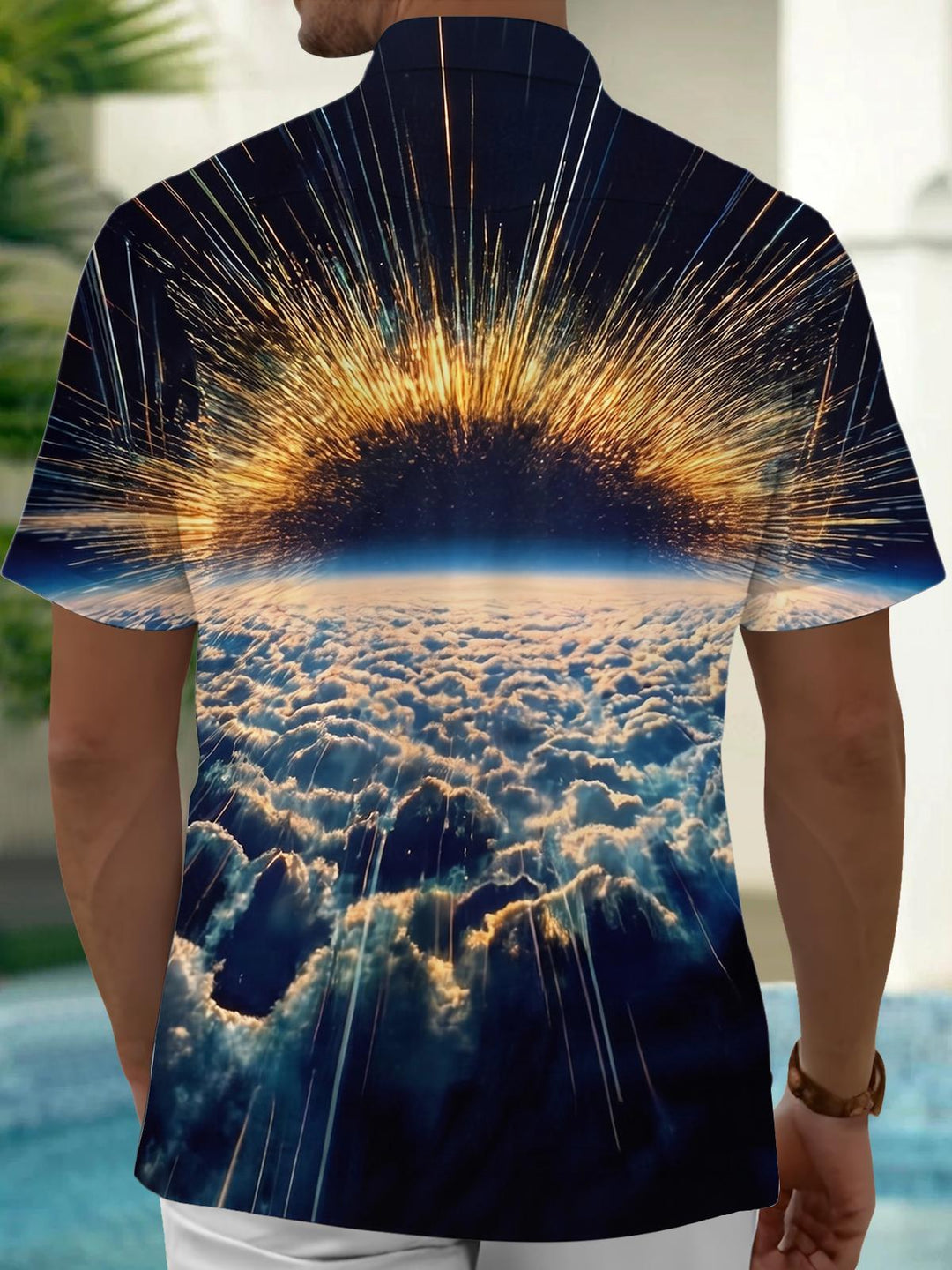 Dark Starlight Cloudscape Men's Pocket Short Sleeve Shirts