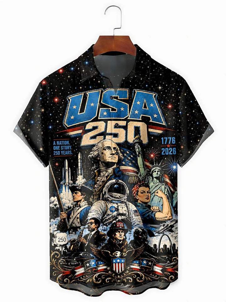 Independence Astronaut Men's Pocket Short Sleeve Shirts