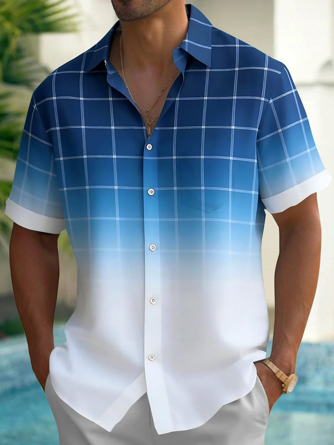 Geometry Men's Pocket Short Sleeve Shirts