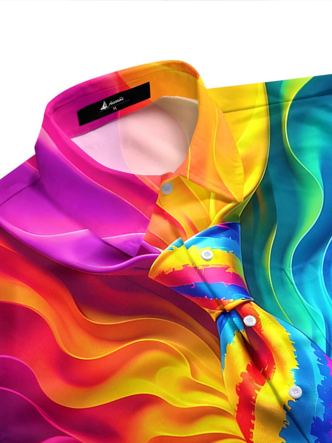 Funny Colorful Tie Men's Pocket Short Sleeve Shirts