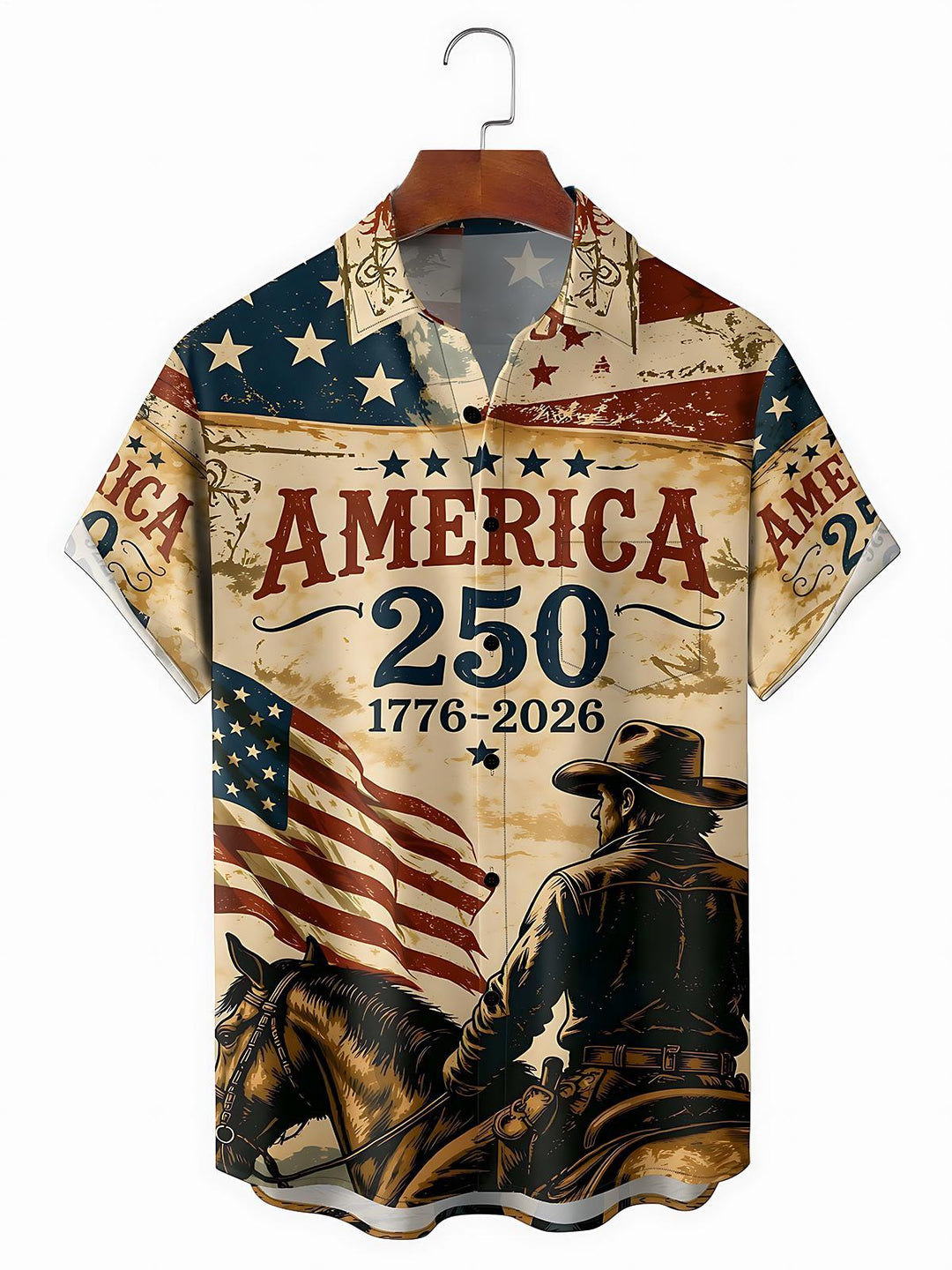 Independence Cow Boy Men's Pocket Short Sleeve Shirts