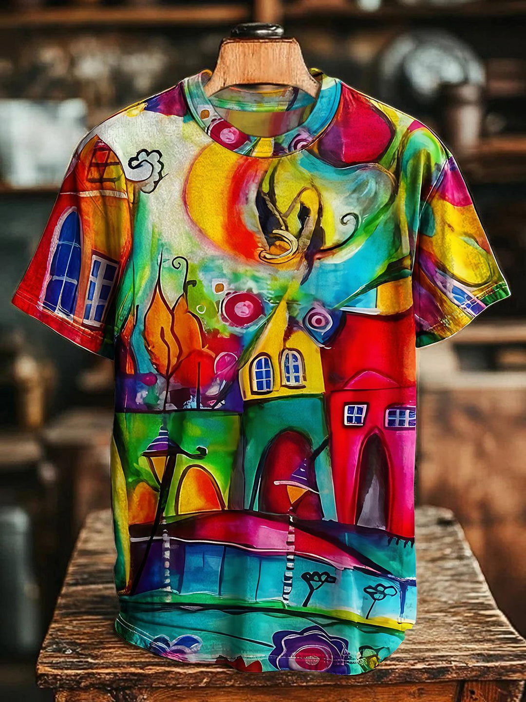 Abstract Watercolor Fairy Colorful Women's Short Sleeve Crew Neck T-shirt