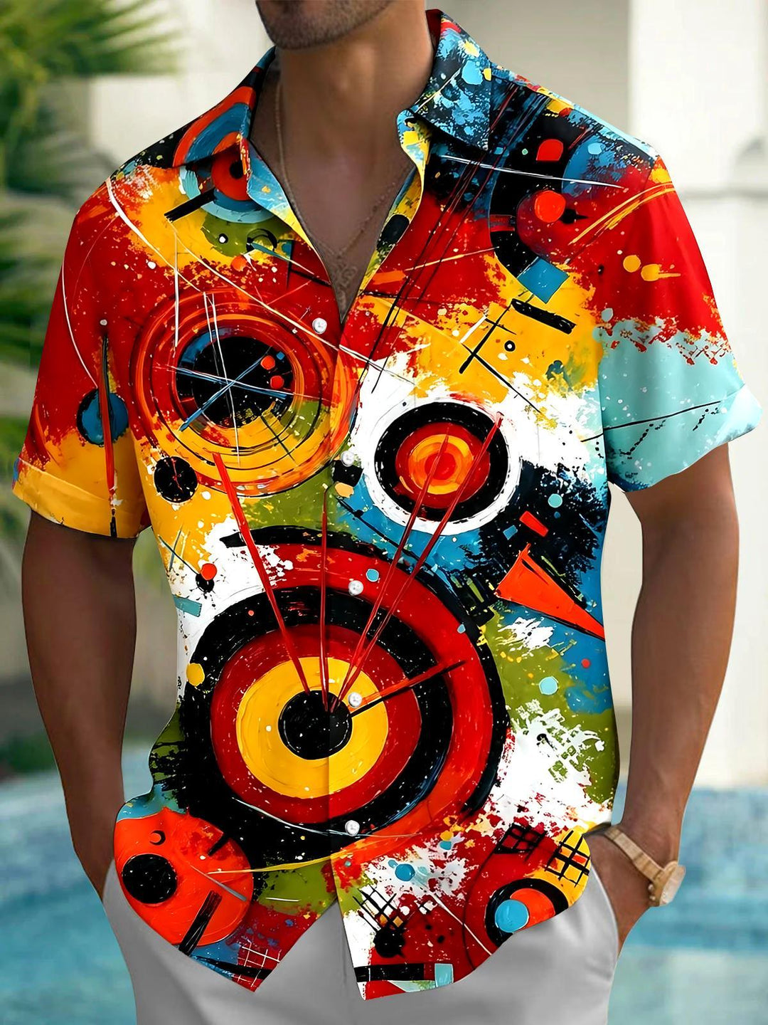 Tie Dye Men's Pocket Short Sleeve Shirts