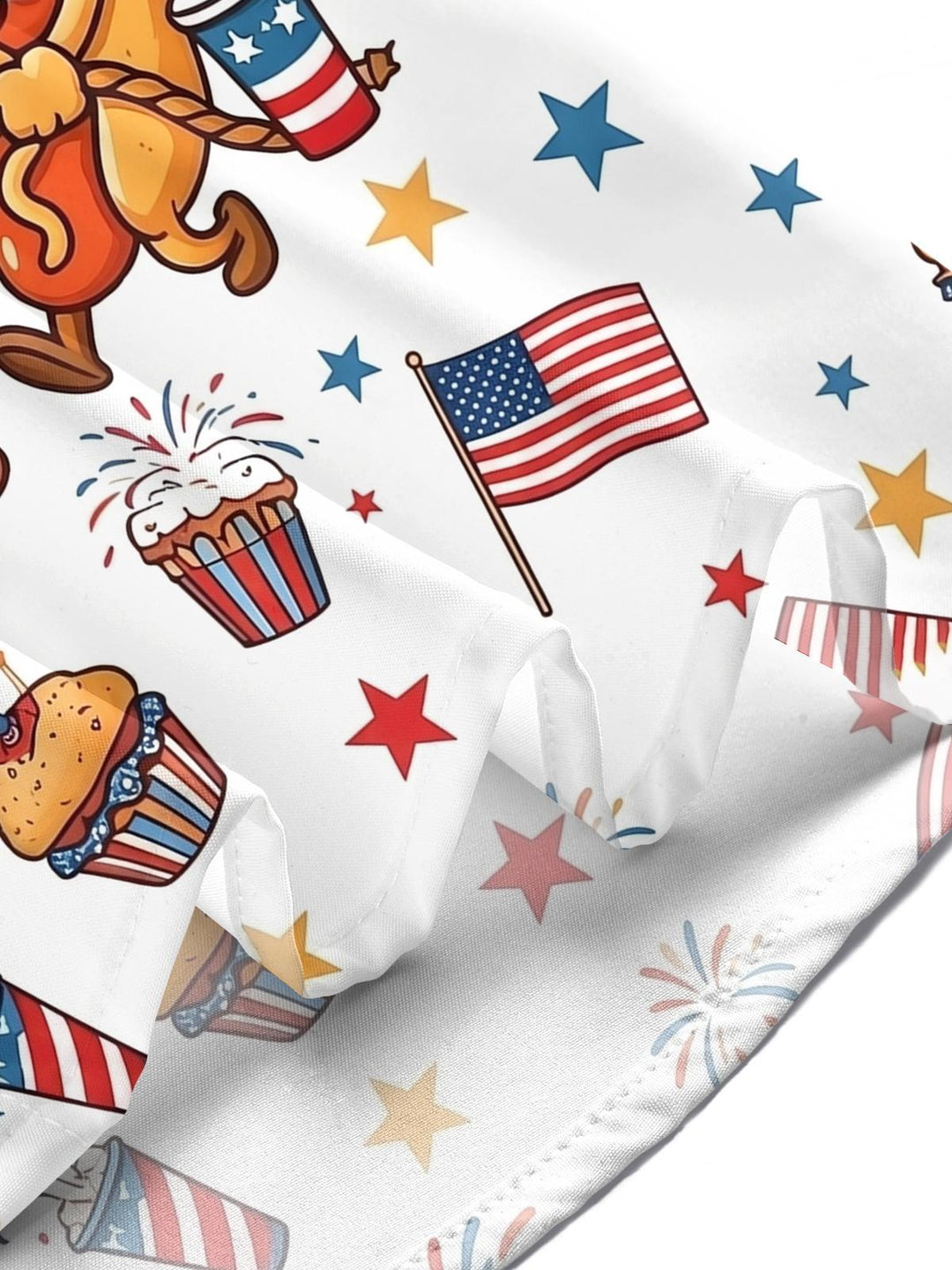 Independence Day 4Th Of July Hamburger And Hot Dog Fun Tug-Of-War Men's Pocket Short Sleeve Shirts