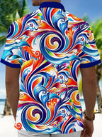 Abstract Men's Pocket Short Sleeve Shirts