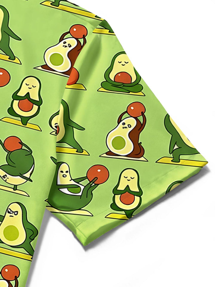 Funny Avocado Print Men's Pocket Short Sleeve Shirts