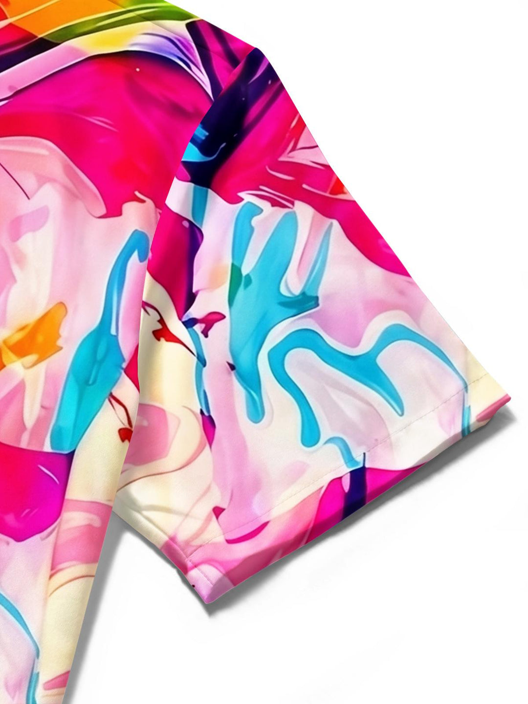 Colorful Abstract Tie-Dye Vortex Men's Pocket Short Sleeve Shirts