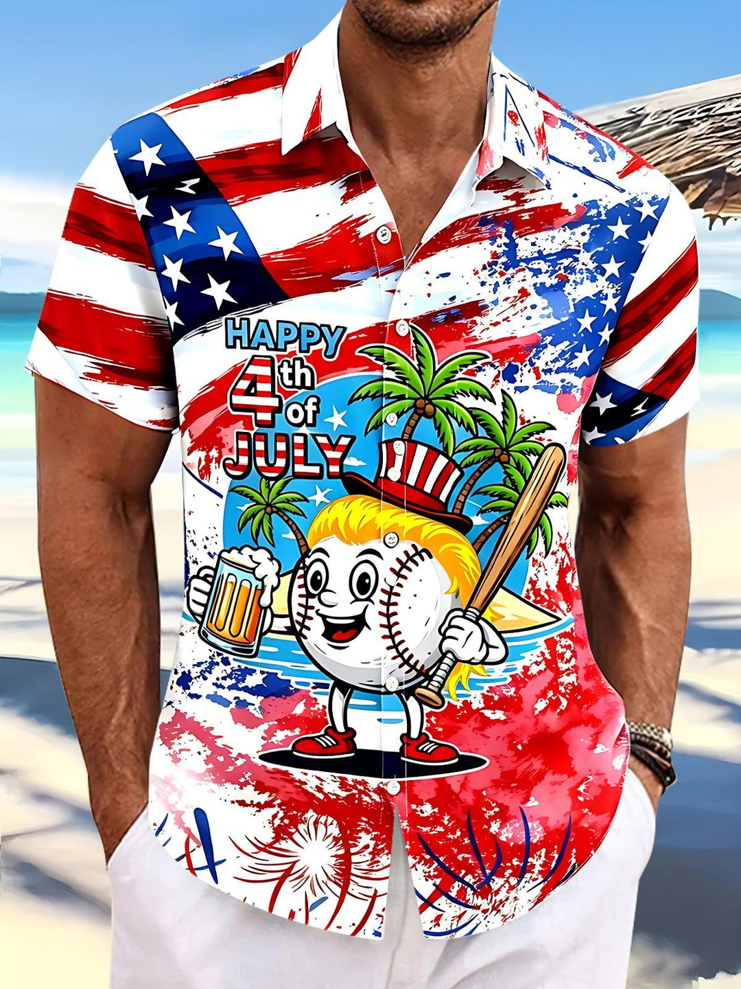 Independence Baseball Men's Pocket Short Sleeve Shirts