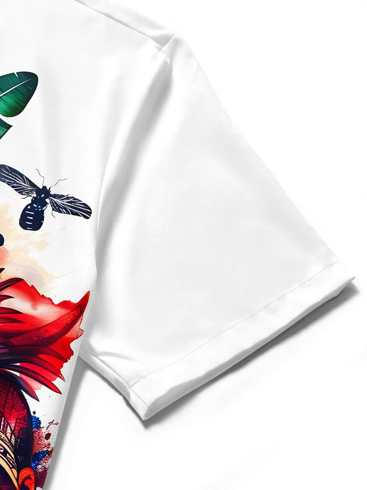 Hawaiian Tiki Face Men's Pocket Short Sleeve Shirts