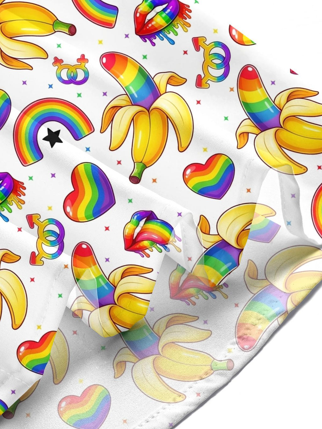 Funny Colorful Banana Print Men's Pocket Short Sleeve Shirts