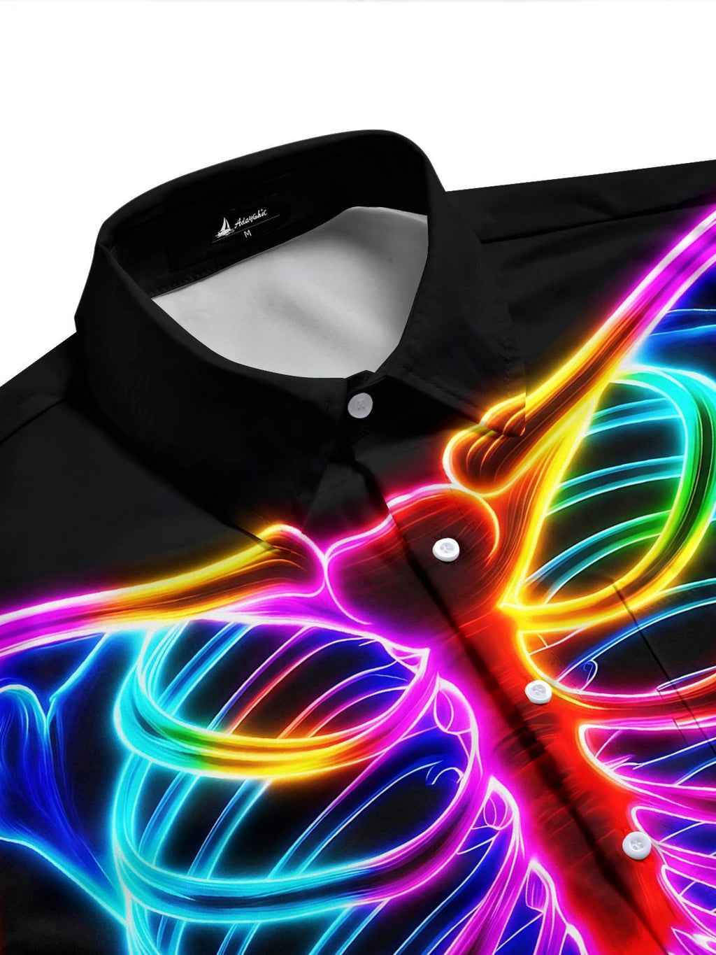 Colorful Skull Men's Pocket Short Sleeve Shirts