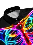 Colorful Skull Men's Pocket Short Sleeve Shirts