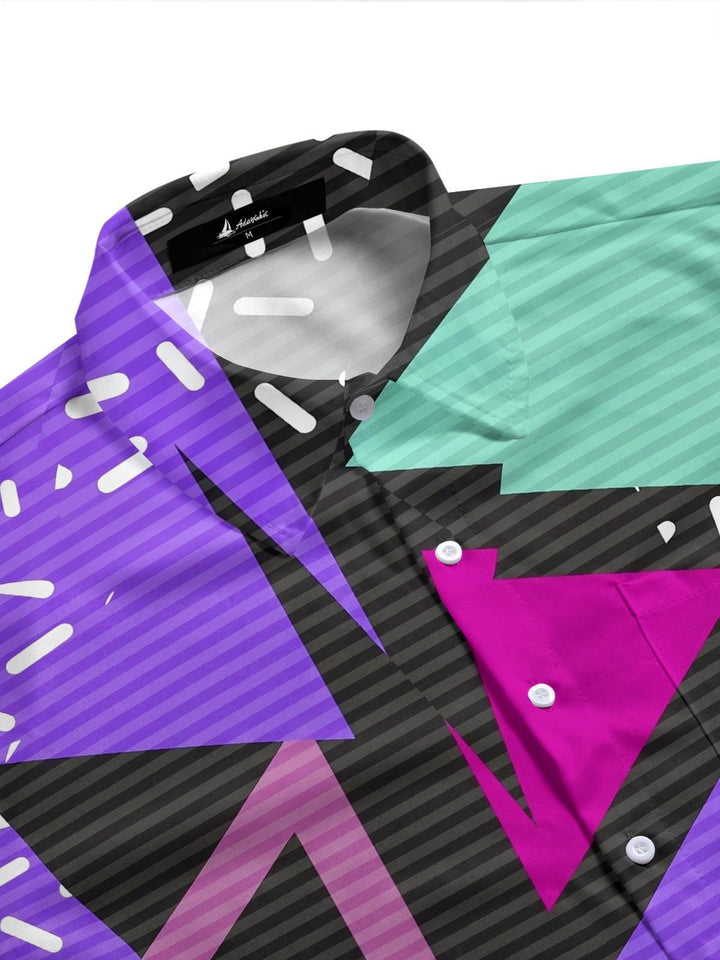 Geometric Print Men's Pocket Short Sleeve Shirts