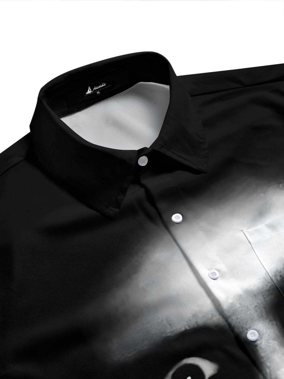 Horror Face Print Men's Pocket Short Sleeve Shirts