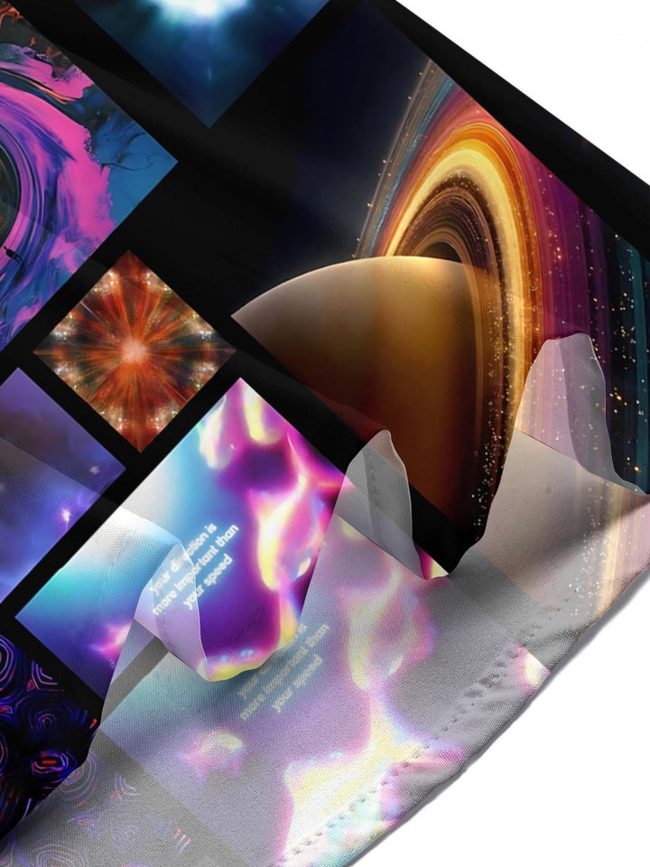 Colorful Abstract Art Print Men's Pocket Short Sleeve Shirts