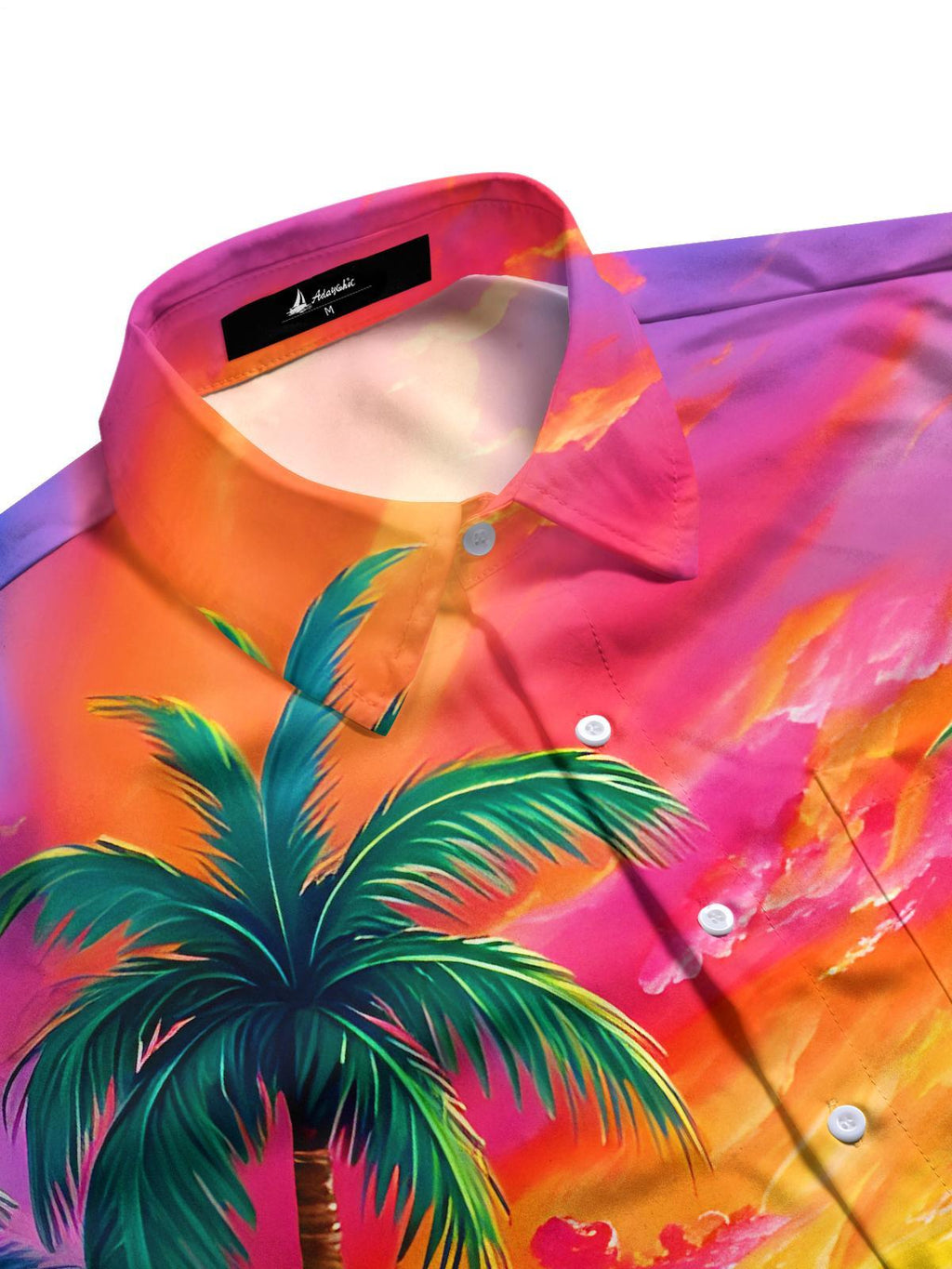 Hawaiian Coconut Tree Tiki Men's Pocket Short Sleeve Shirts