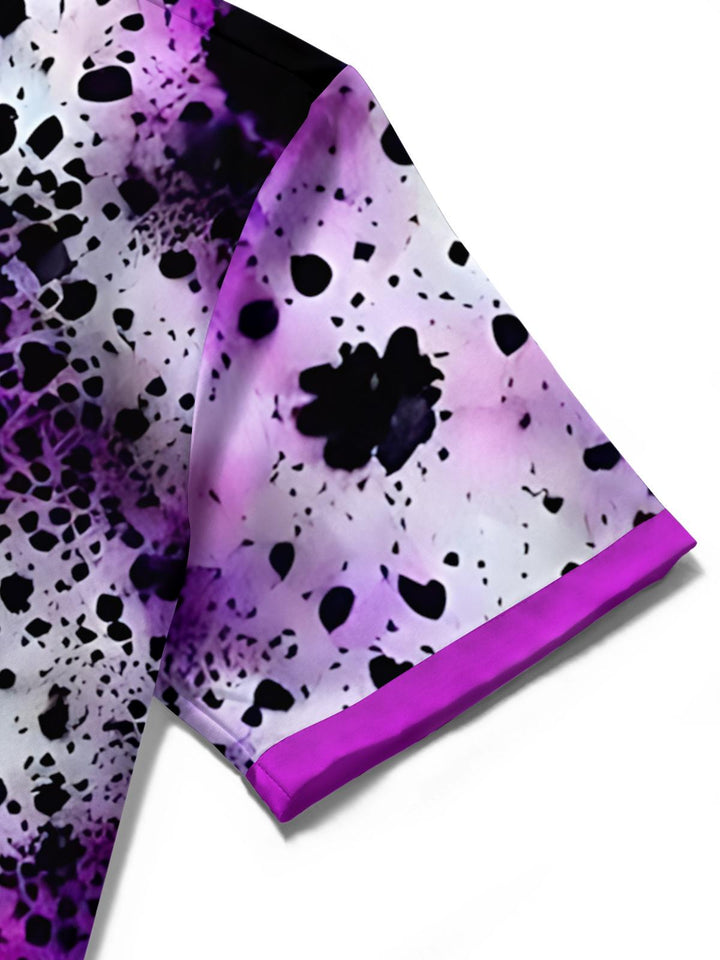 Tie Dye Print Men's Pocket Short Sleeve Shirts