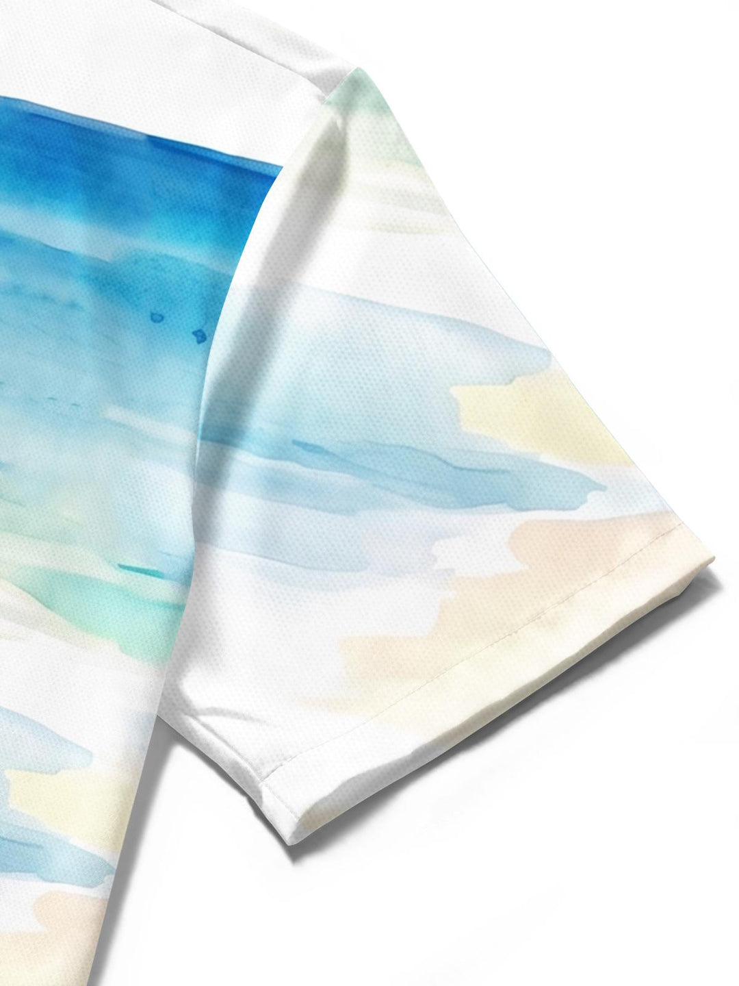 Watercolor Guitar Sheet Music Vacation Men's Pocket Short Sleeve Shirts