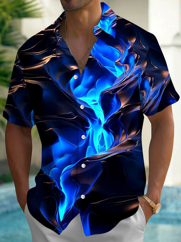 Abstract Men's Pocket Short Sleeve Shirts