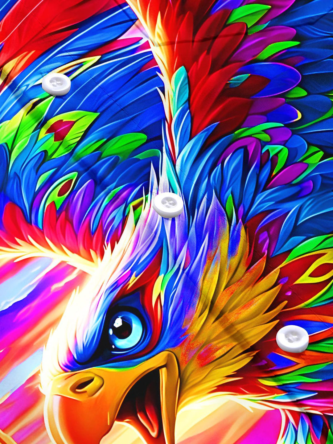 Art Colorful Sunset Eagle Men's Pocket Short Sleeve Shirts