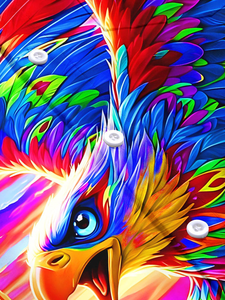 Art Colorful Sunset Eagle Men's Pocket Short Sleeve Shirts
