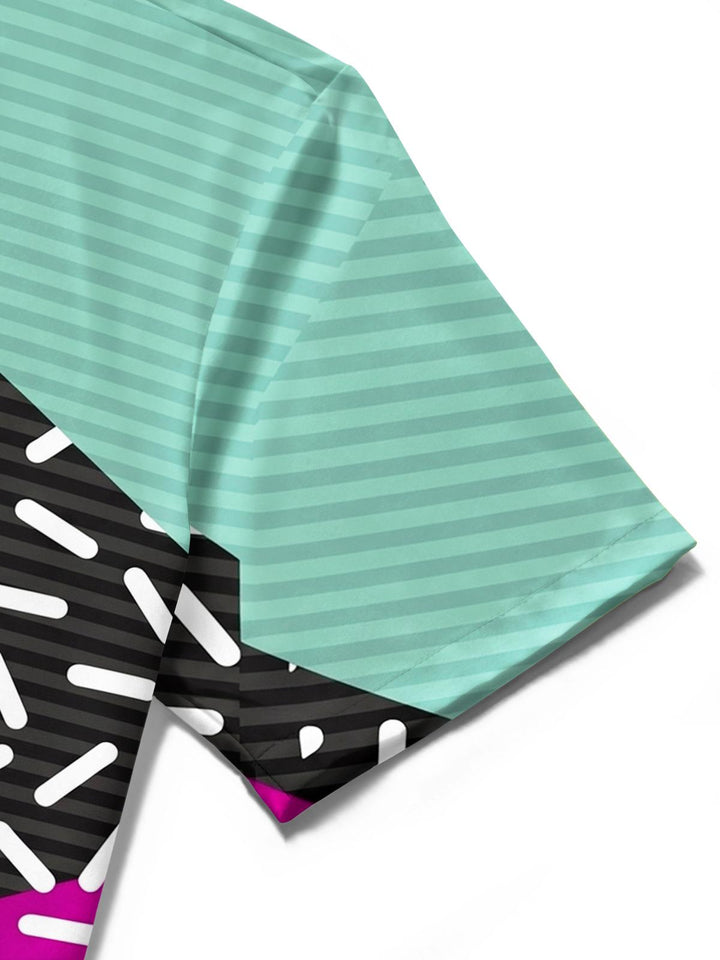 Geometric Print Men's Pocket Short Sleeve Shirts