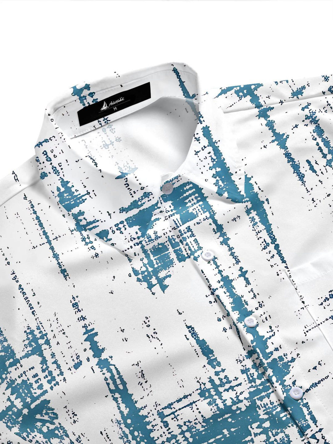 Art Tie-Dye Abstract Brush Texture Men's Pocket Short Sleeve Shirts