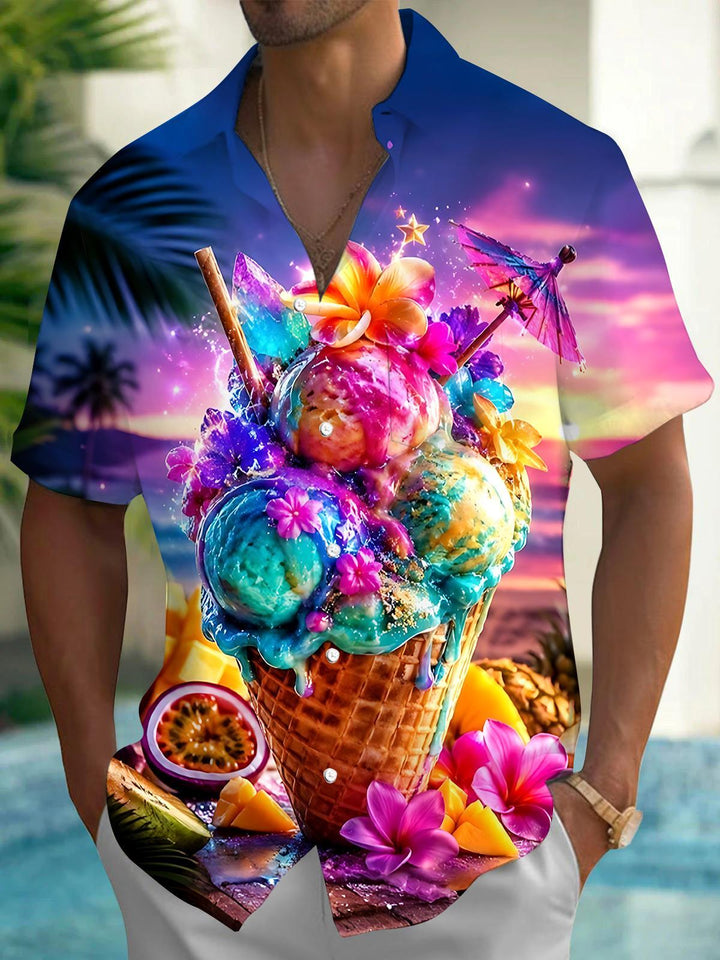Ice Cream Men's Pocket Short Sleeve Shirts