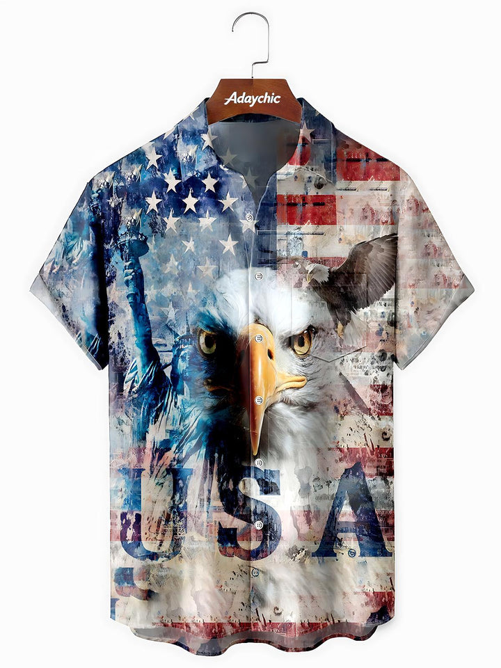 Independence Eagle Men's Pocket Short Sleeve Shirts