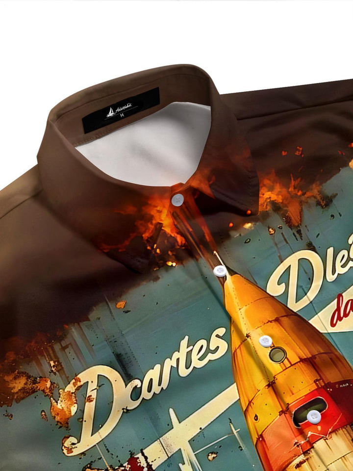 Vintage Rocket Men's Pocket Short Sleeve Shirts