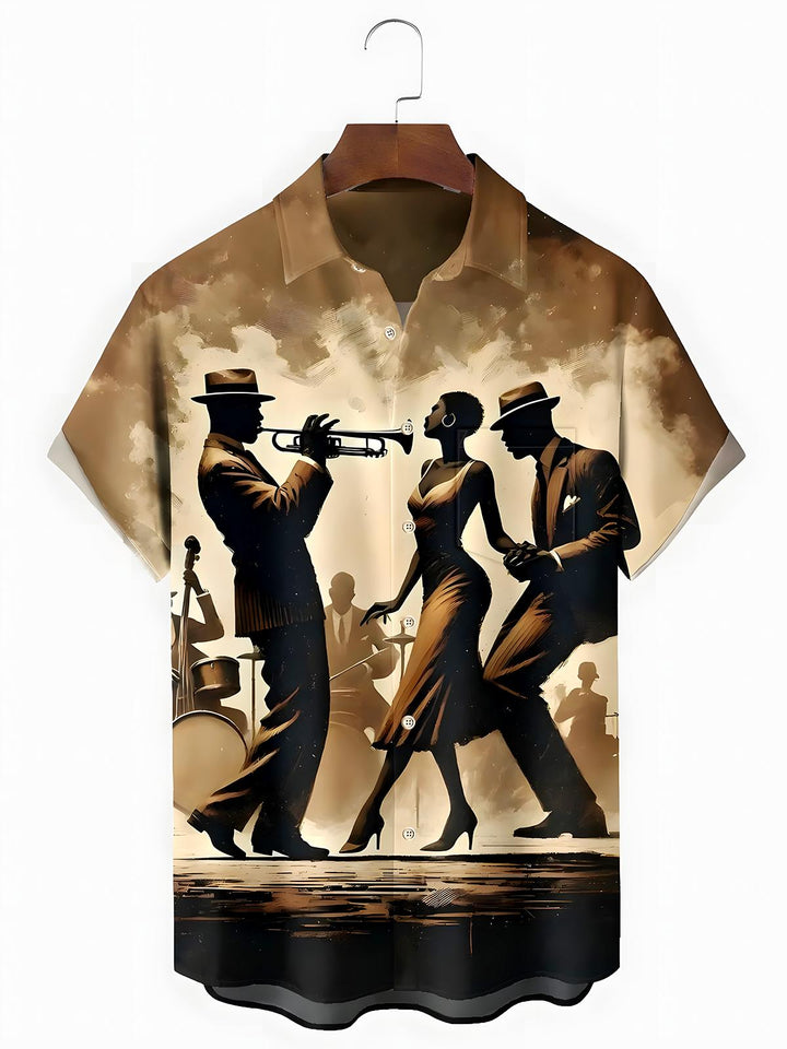 Music Concert Men's Pocket Short Sleeve Shirts