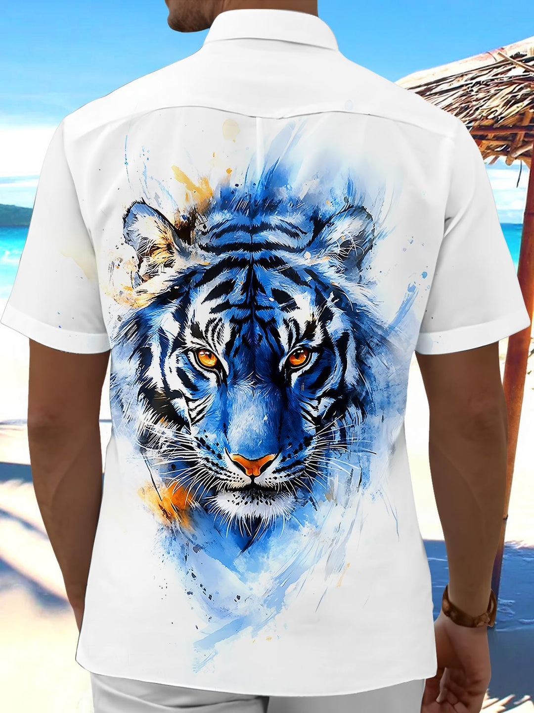 Tiger Men's Pocket Short Sleeve Shirts