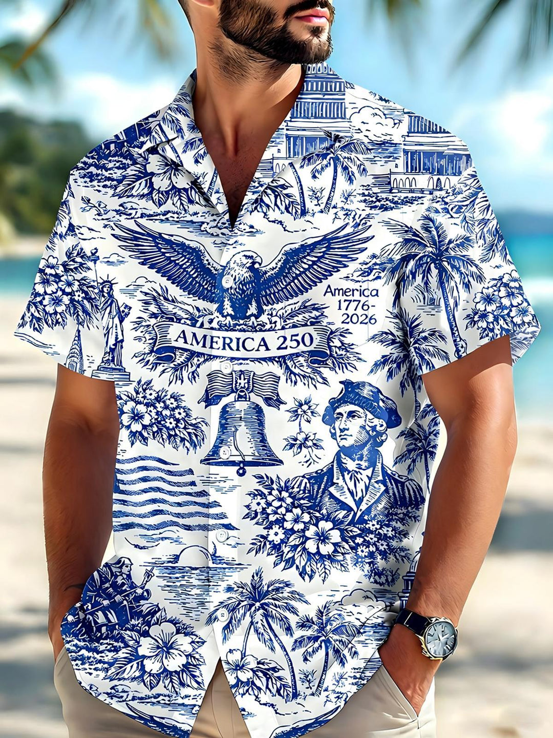 Independence Eagle Men's Pocket Short Sleeve Shirts