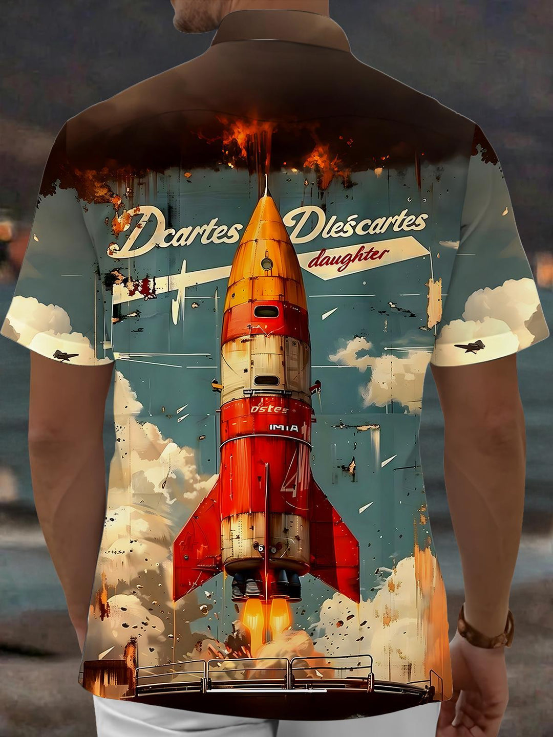 Vintage Rocket Men's Pocket Short Sleeve Shirts