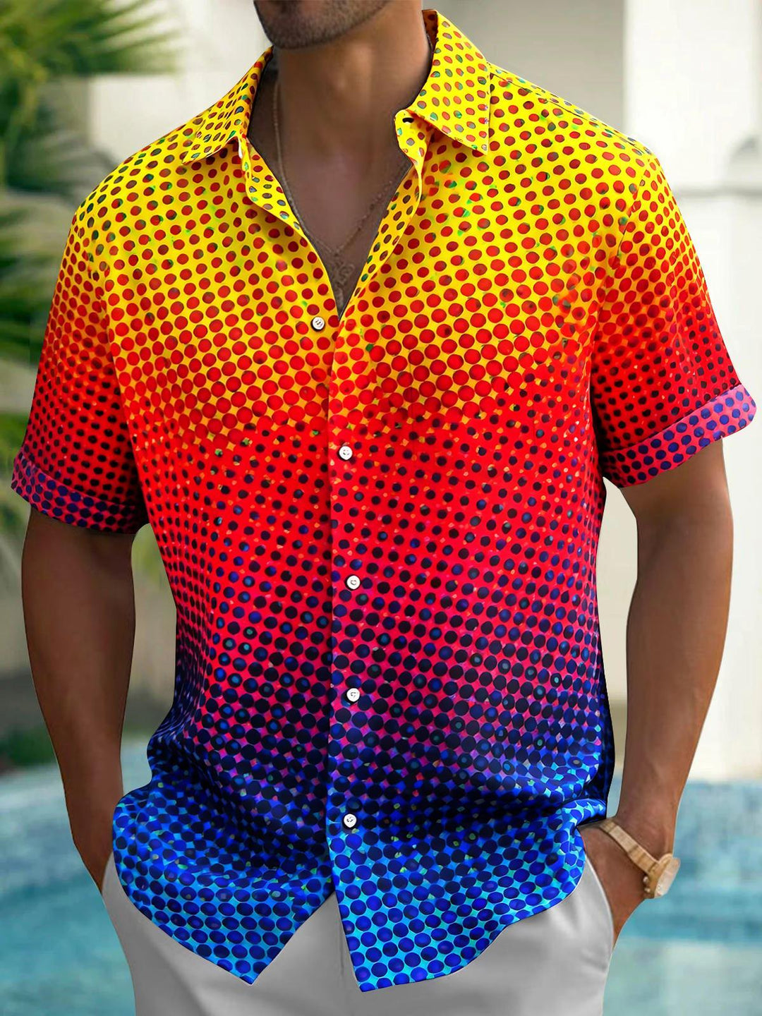Geometry Men's Pocket Short Sleeve Shirts