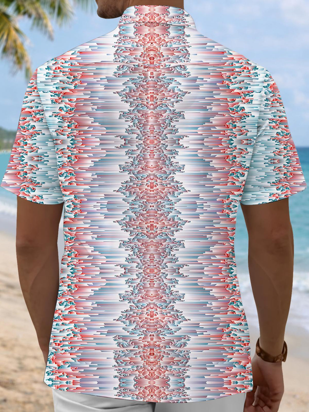 Abstract Print Men's Pocket Short Sleeve Shirts