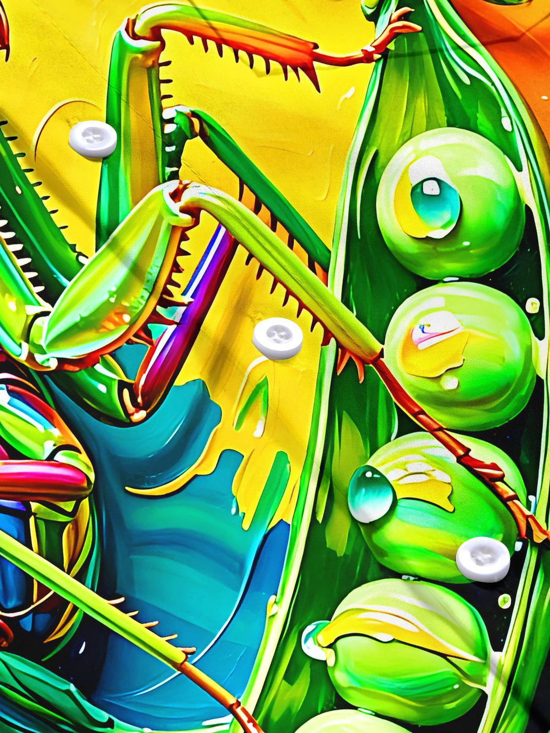Colorful Mantis & Pea Pod Men's Pocket Short Sleeve Shirts