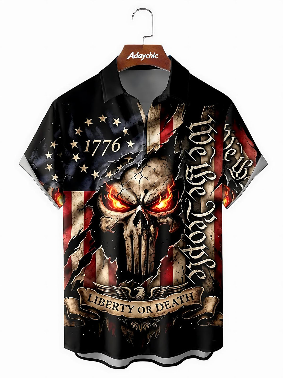 Skull Men's Pocket Short Sleeve Shirts